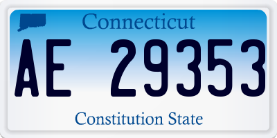CT license plate AE29353