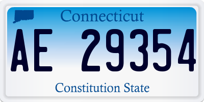 CT license plate AE29354