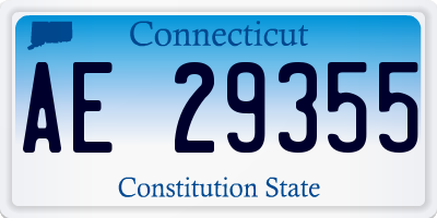 CT license plate AE29355
