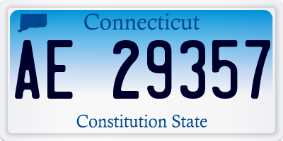 CT license plate AE29357