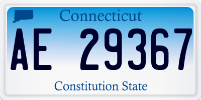CT license plate AE29367