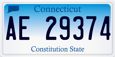 CT license plate AE29374