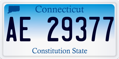 CT license plate AE29377