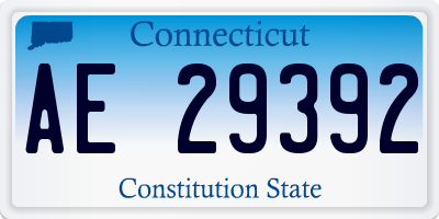 CT license plate AE29392