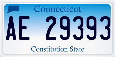CT license plate AE29393