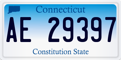 CT license plate AE29397