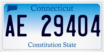 CT license plate AE29404