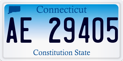 CT license plate AE29405