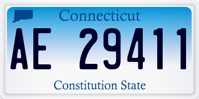 CT license plate AE29411