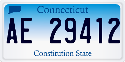 CT license plate AE29412