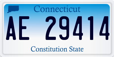 CT license plate AE29414