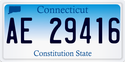 CT license plate AE29416