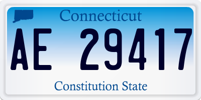 CT license plate AE29417