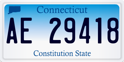 CT license plate AE29418