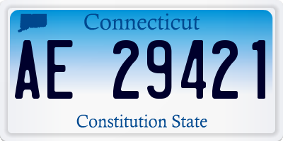 CT license plate AE29421