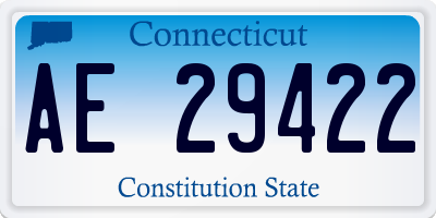 CT license plate AE29422
