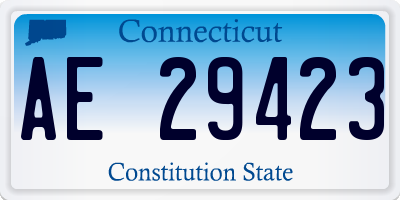 CT license plate AE29423