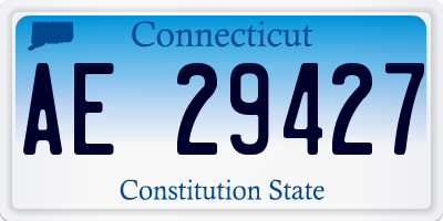 CT license plate AE29427