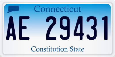 CT license plate AE29431