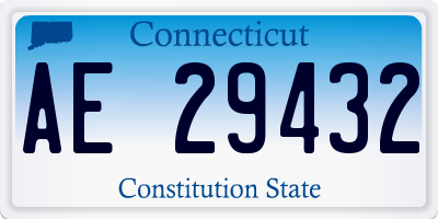 CT license plate AE29432