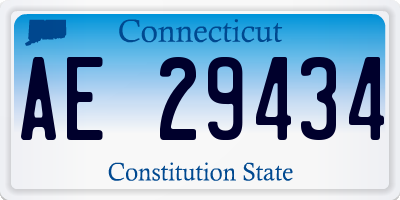 CT license plate AE29434