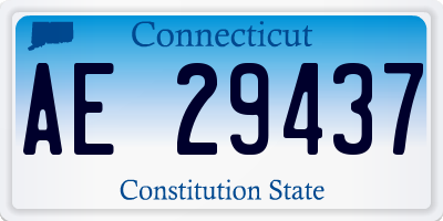 CT license plate AE29437