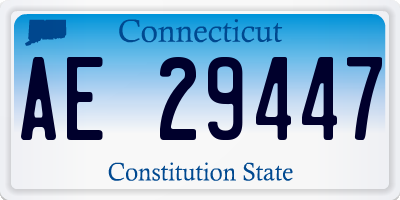 CT license plate AE29447