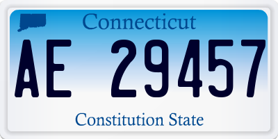 CT license plate AE29457