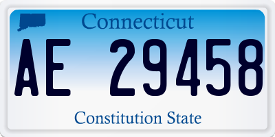 CT license plate AE29458