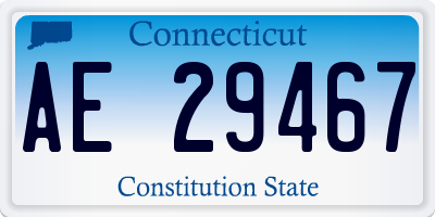 CT license plate AE29467