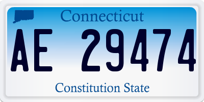 CT license plate AE29474