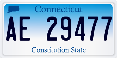 CT license plate AE29477