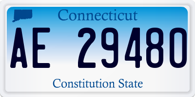 CT license plate AE29480