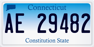 CT license plate AE29482