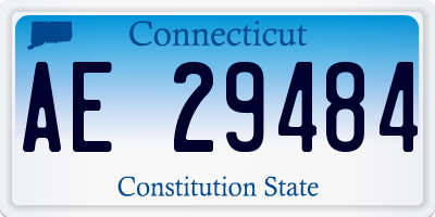 CT license plate AE29484
