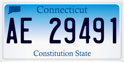 CT license plate AE29491