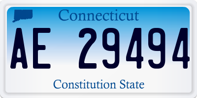 CT license plate AE29494