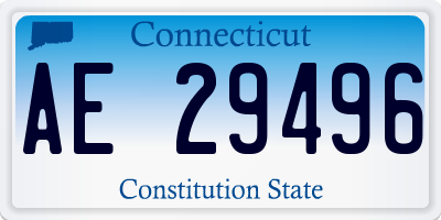 CT license plate AE29496