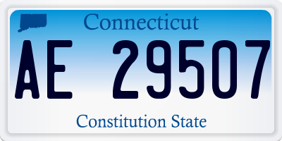 CT license plate AE29507