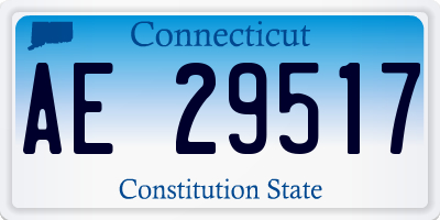 CT license plate AE29517