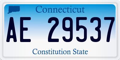 CT license plate AE29537