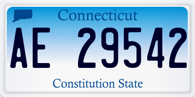 CT license plate AE29542