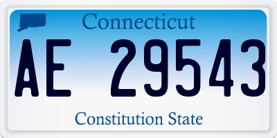 CT license plate AE29543
