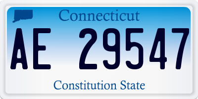 CT license plate AE29547