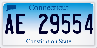 CT license plate AE29554
