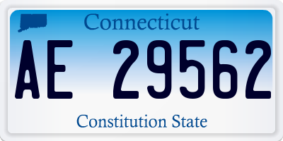 CT license plate AE29562