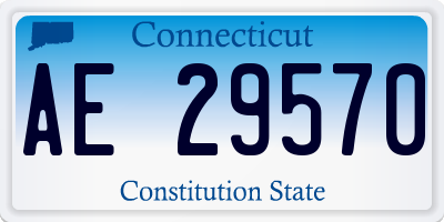 CT license plate AE29570