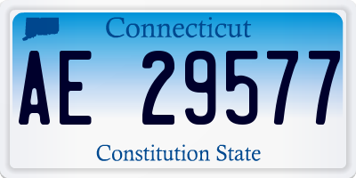 CT license plate AE29577