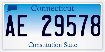 CT license plate AE29578