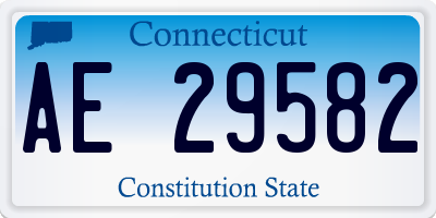 CT license plate AE29582
